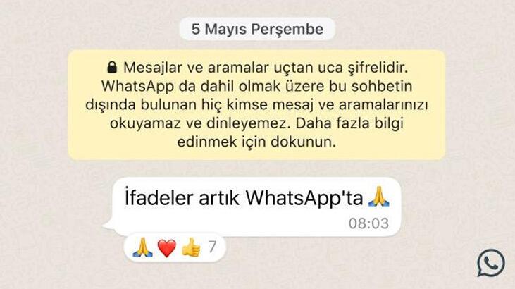 WhatsApp’tan mesajlara emoji ile tepki verme özelliği