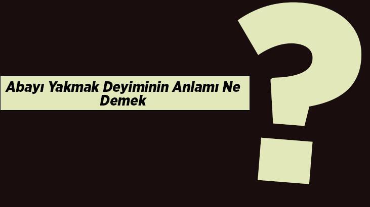 Abayı Yakmak Deyiminin Anlamı Ne Demek? Abayı Yakmak İle İlgili Örnek Cümleler