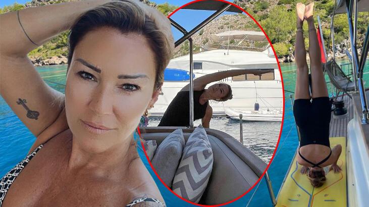 Pınar Altuğ’un teknede yoga keyfi! ‘Harika bir sabahtı’