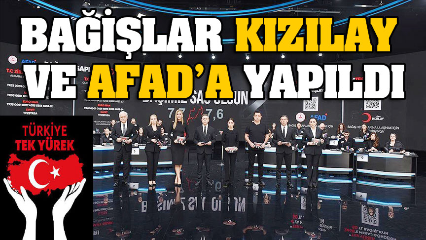 BAĞIŞLAR KIZILAY VE AFAD’A YAPILDI