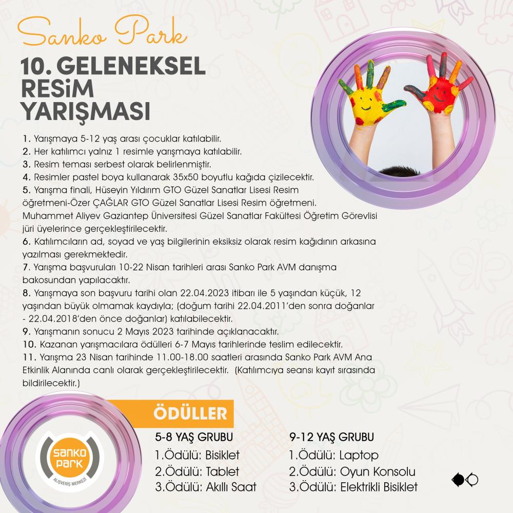 SANKO Park AVM, 23 Nisan’a özel ödüllü resim yarışması düzenliyor