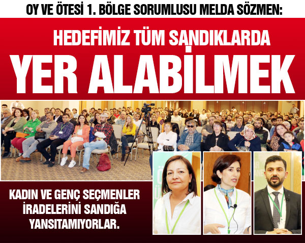 Oy ve Ötesi  1. Bölge  Sorumlusu  Melda Sözmen:  HEDEFİMİZ TÜM SANDIKLARDA YER ALABİLMEK 