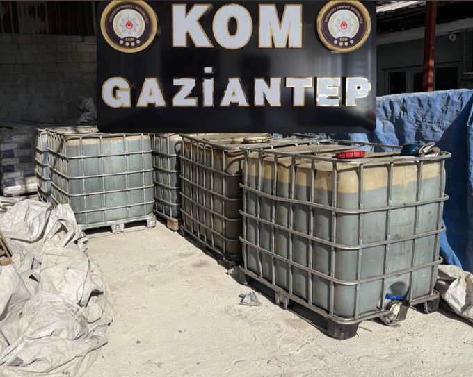 Gaziantep’te 7 bin litre gümrük kaçağı akaryakıt ele geçirildi