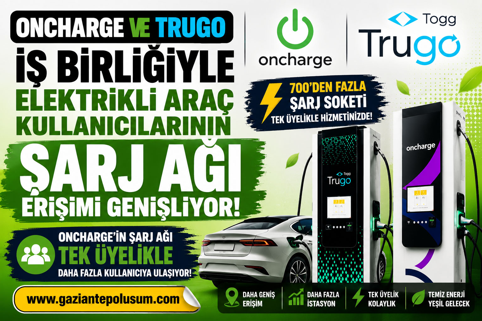 Oncharge’ın 700’den Fazla Şarj Soketi Trugo Kullanıcılarının Erişimine Açıldı