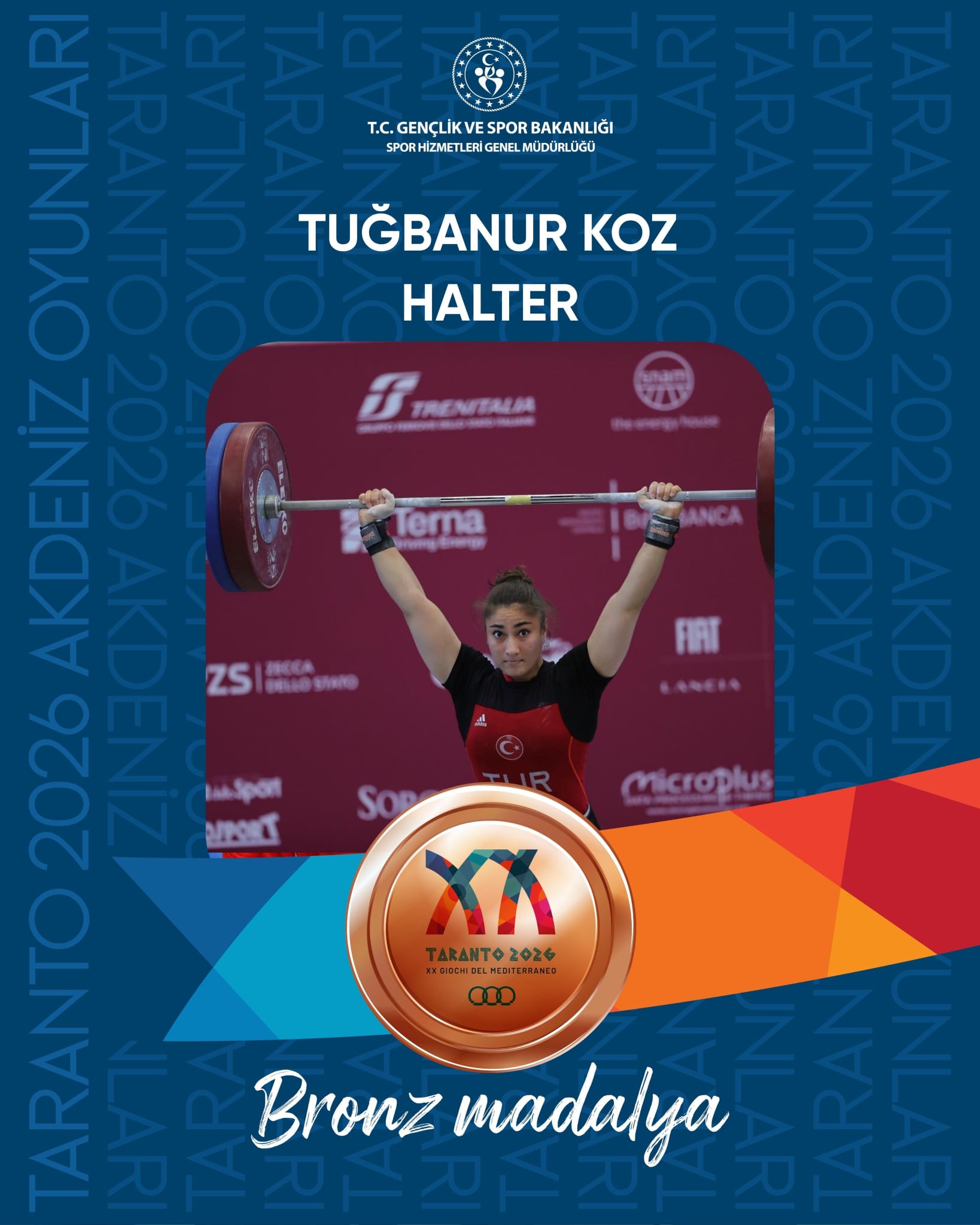 GAÜN’LÜ MİLLİ SPORCU TUĞBANUR KOZ’DAN AKDENİZ OYUNLARI’NDA 2 BRONZ MADALYA